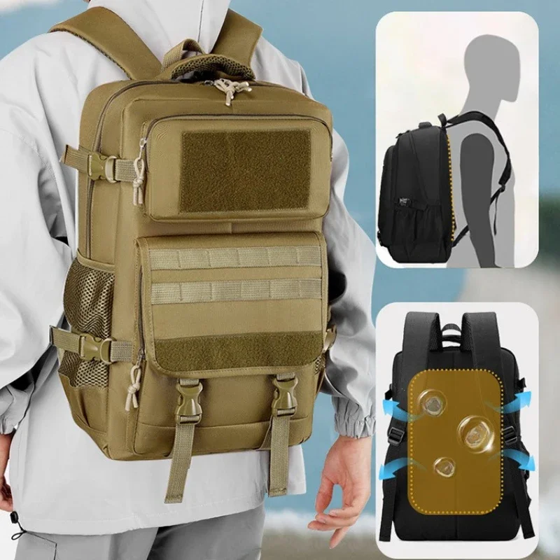 Mountain Biking Backpack - Mochila Tática Impermeável de 40L, Multifuncional,
