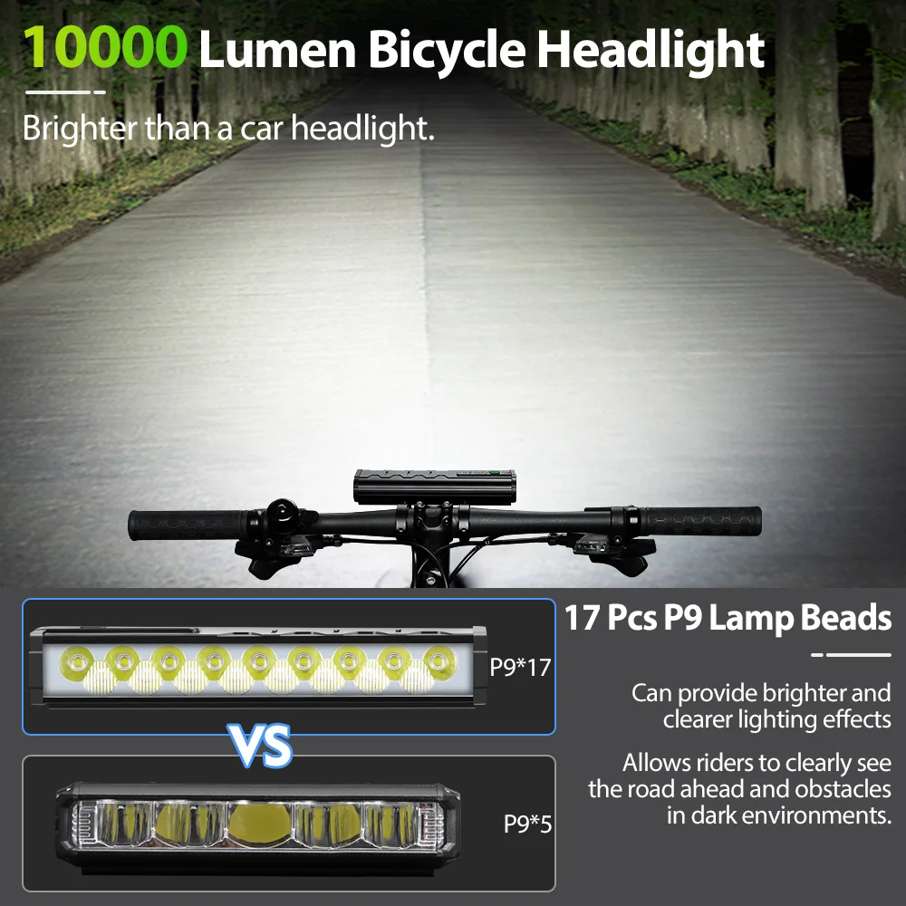 10000mah luz da bicicleta 17 l - Mountain Biking Backpack avaliação e preço